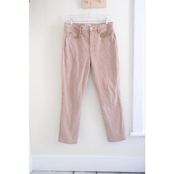 Frame Women Denim Le Sylvie Slender Straight Jeans in Sand Sz 29 High Waist - Picture 2 of 8